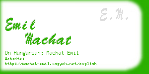 emil machat business card